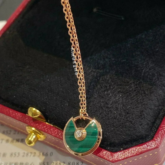 [Glimmer]AMULETTE Glimmer GOLD MALACHITE NECKLACE