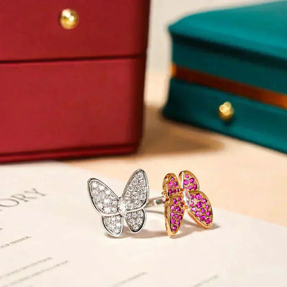 [Glimmer]ツインバタフライ ダイヤモンドリング