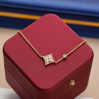 [グリマー]スター1Pダイヤピンクゴールドブレスレット