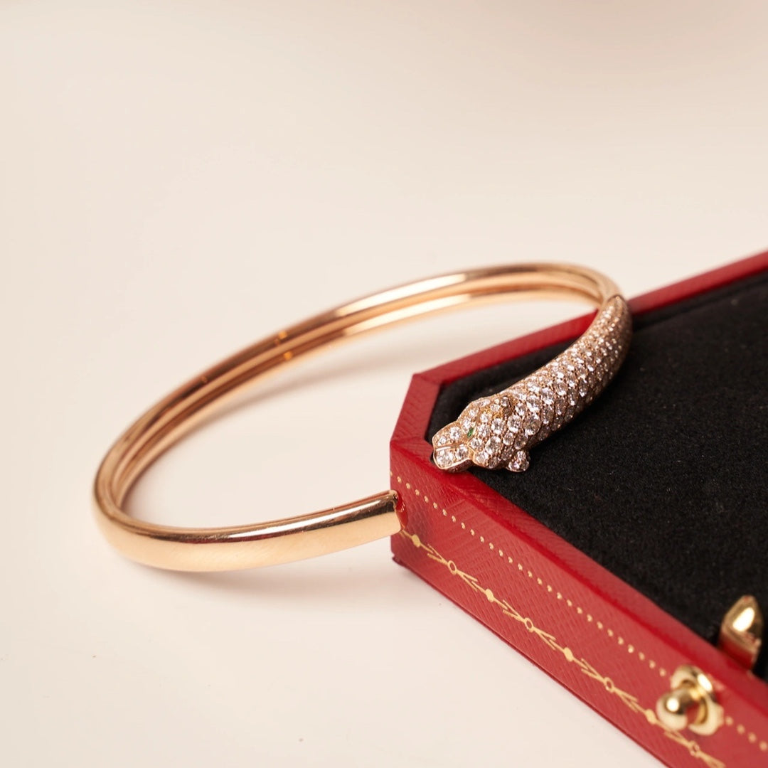[Glimmer]PANTHERE Glimmer GOLD DIAMOND OPEN BRACELET