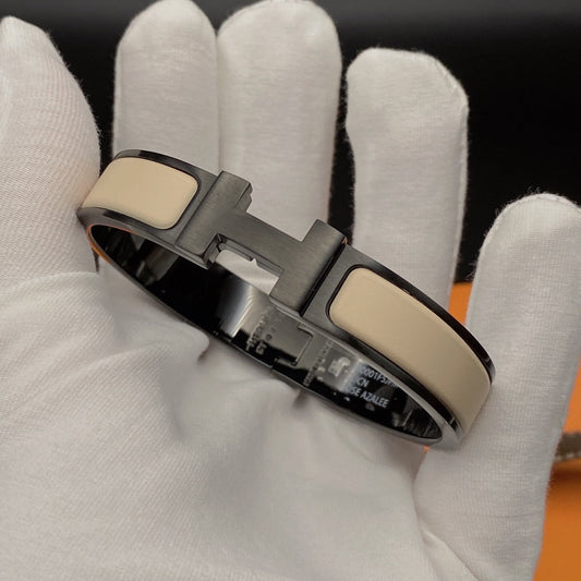 [Glimmer]H ブレスレット 12MM ブラック ベージュ セラミック