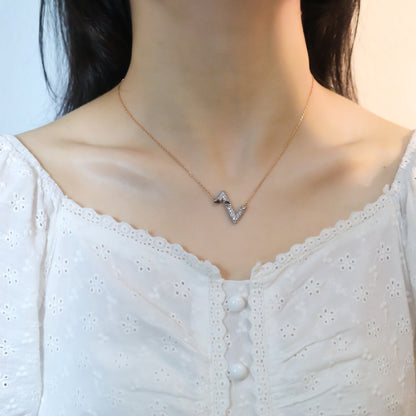 [Glimmer]VOLT SILVER DIAMOND PEDANT NECKLACE