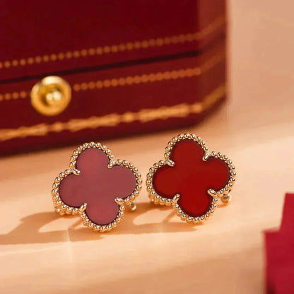 [Glimmer]CLOVER MEDIUM 1 MOTIFS CARNELIAN EARRINGS