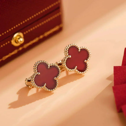 [Glimmer]CLOVER MEDIUM 1 MOTIFS CARNELIAN EARRINGS