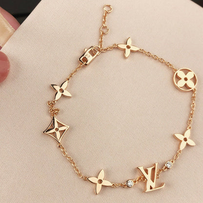 [Glimmer]STAR AND SUN 7 MOTIFS GOLD BRACELET