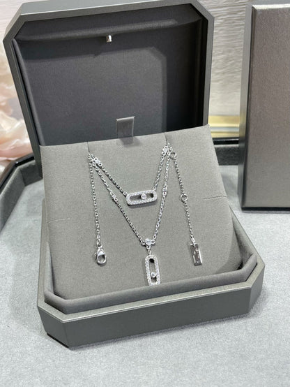 [Glimmer]MOVE 2 ROW DIAMOND NECKLACE