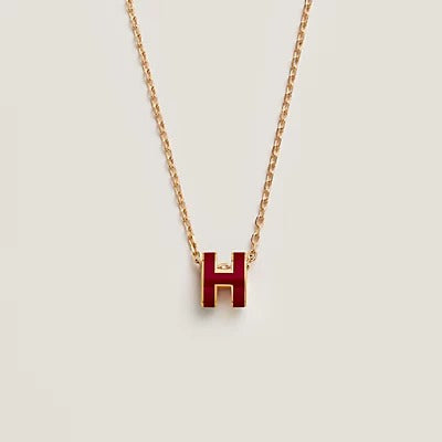 [Glimmer]HM クリック レッドエナメル ゴールドネックレス
