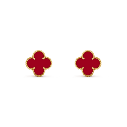 [Glimmer]CLOVER MEDIUM 1 MOTIFS CARNELIAN EARRINGS