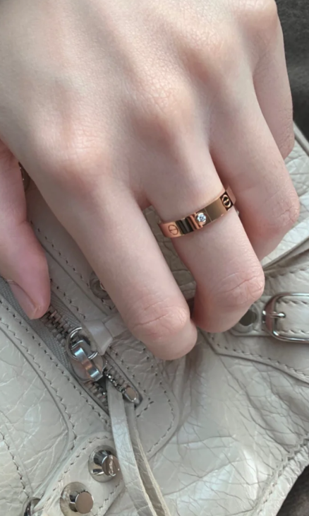 [Glimmer]LOVE RING 4MM 1 DIAMOND