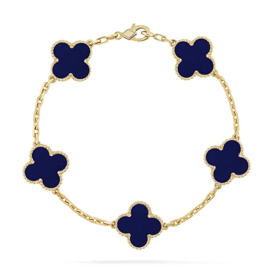 [Glimmer]CLOVER 5 MOTIF LAPIS LAZULI BRACELET COLLECTION