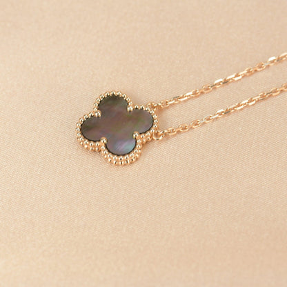 [Glimmer] CLOVER 15MM グレー マザーオブパール ネックレス
