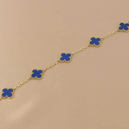 [Glimmer] CLOVER 5 モチーフ ブルーアゲート ブレスレット コレクション