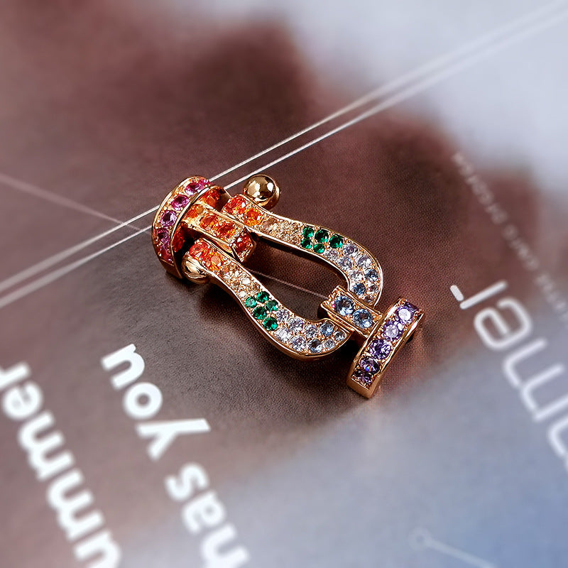 [Glimmer]FORCE LARGE HORSESHOE  COLORED DIAMOND BRACELET Glimmer GOLD
