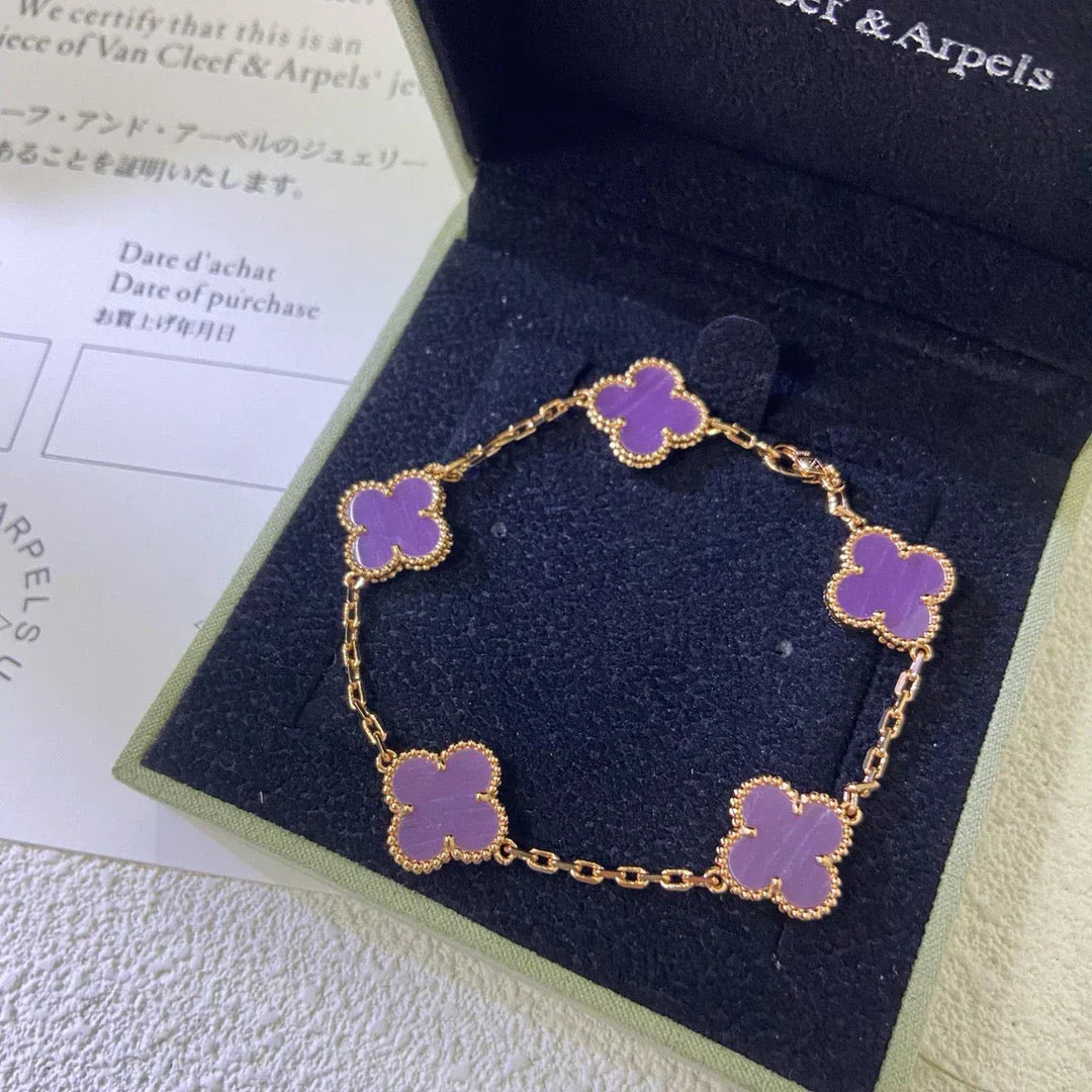 [Glimmer] CLOVER 5 MOTIF VIOLET ブレスレットコレクション