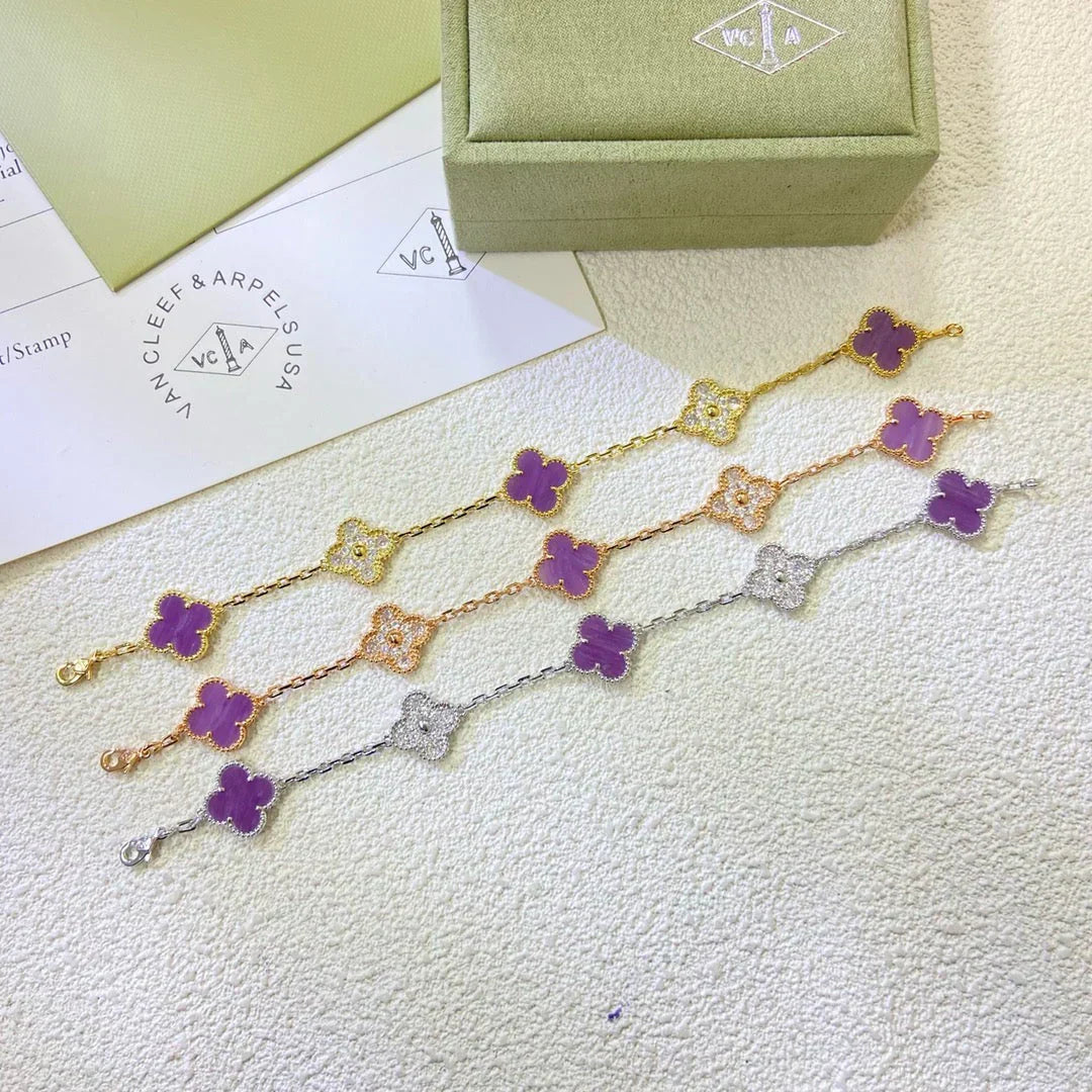 [Glimmer] CLOVER 5 MOTIF VIOLET ブレスレットコレクション
