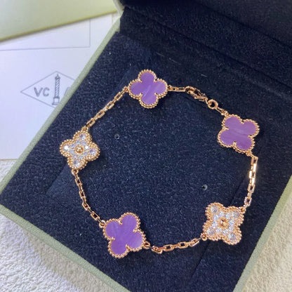 [Glimmer] CLOVER 5 MOTIF VIOLET ブレスレットコレクション