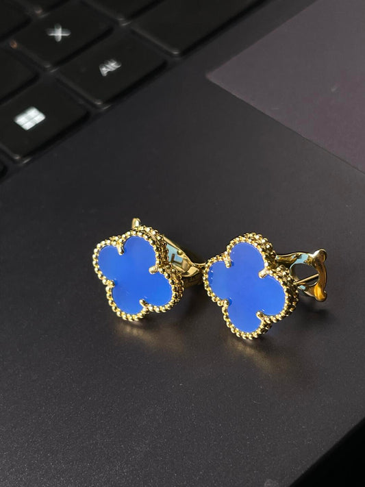 [Glimmer] CLOVER LARGE (20mm) 1モチーフ ブルーMOP スタッドピアス