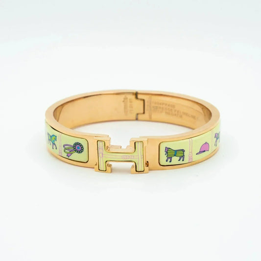 [Glimmer]H PINK GOLD BRACELET CREAM CERAMIC