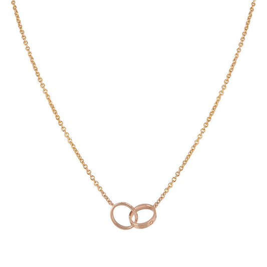 [Glimmer]LOVE NECKLACE ダブルリング ピンクゴールド