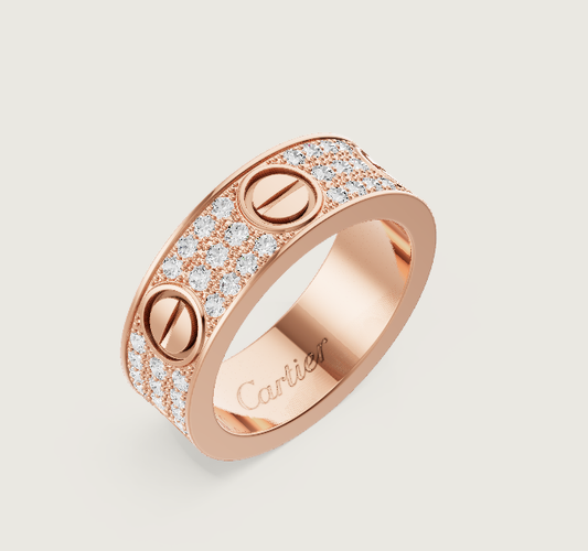 [Glimmer]LOVE RING 6.5mm-wide full-diamond ring Glimmer Gold