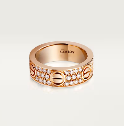 [Glimmer]LOVE RING 6.5mm幅 フルダイヤモンドリング Glimmer Gold