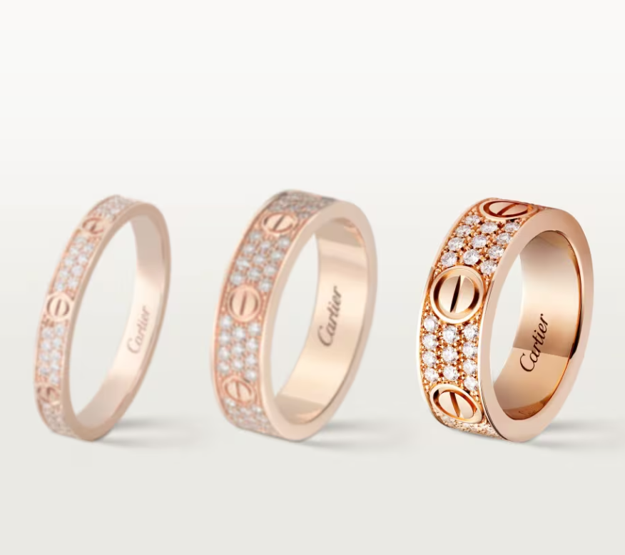 [Glimmer]LOVE RING 6.5mm幅 フルダイヤモンドリング Glimmer Gold