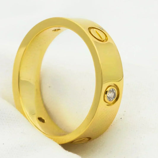 [Glimmer]LOVE RING 5.5MM 3 DIAMONDS GOLD