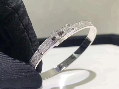 [Glimmer]HM KELLY BRACELET IN SILVER AND FULL PAVE DIAMOND