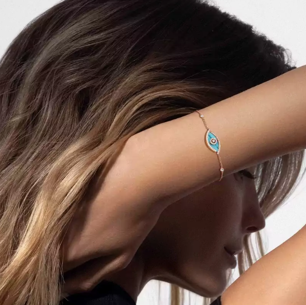 [Glimmer]M LUCKY EYE TURQUOISE Glimmer GOLD BRACELET