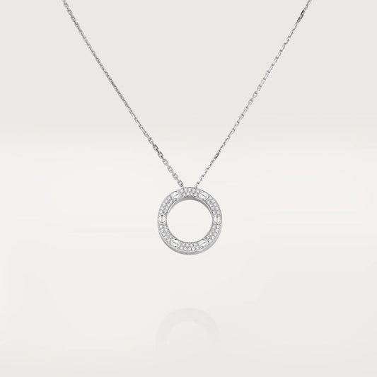 [Glimmer]LOVEネックレス 調節可能 シルバー