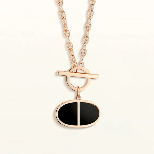 [Glimmer]CHAINE VERSO BLACK CERAMIC NECKLACE