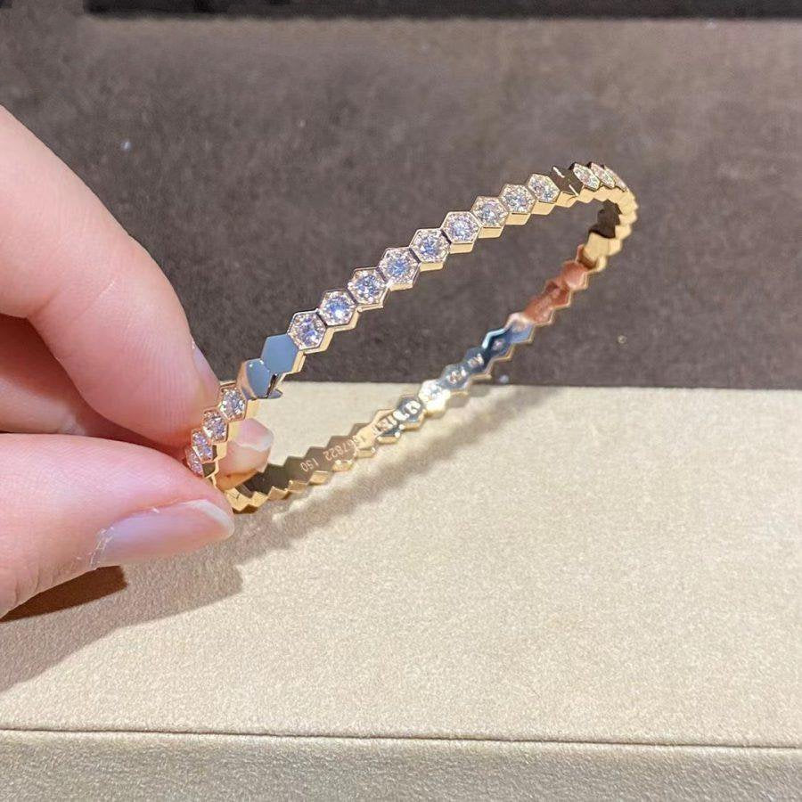 [Glimmer]BEE LOVE GOLD BRACELET FULL DIAMOND