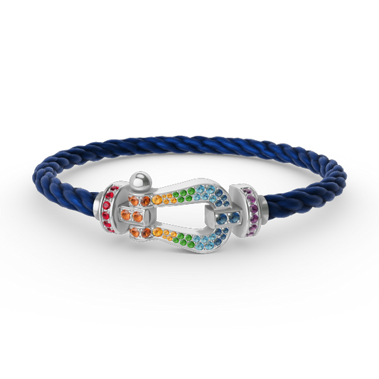 [Glimmer]FORC ラージホースシューカラーダイヤモンドブレスレット シルバー