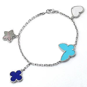 [Glimmer]LUCKY SPRING SILVER BRACELET 4 MOTIF
