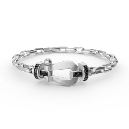 [Glimmer]FORCE LARGE HORSESHOE CLASP  METAL BRACELET