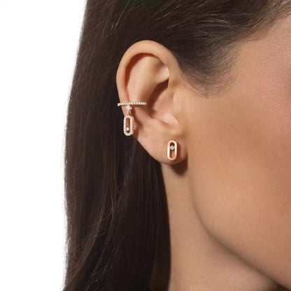 [Glimmer]Move Uno Diamond Stud Earrings