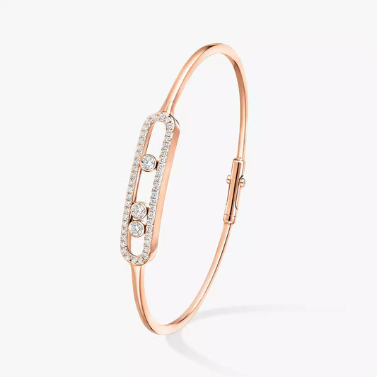 [Glimmer]Move Pavé Diamond Bangle Bracelet M