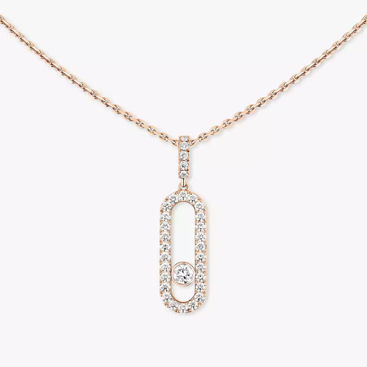[Glimmer]Move Uno Diamond Necklace in Rose Gold
