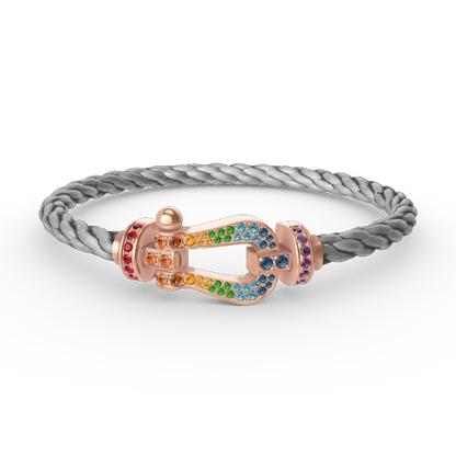 [Glimmer]FORCE LARGE HORSESHOE  COLORED DIAMOND BRACELET Glimmer GOLD
