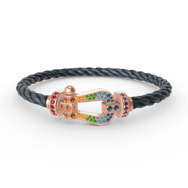 [Glimmer]FORCE LARGE HORSESHOE  COLORED DIAMOND BRACELET Glimmer GOLD