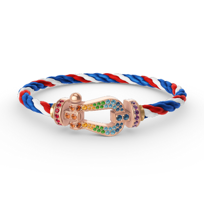 [Glimmer]FORCE LARGE HORSESHOE  COLORED DIAMOND BRACELET Glimmer GOLD