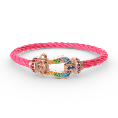 [Glimmer]FORCE LARGE HORSESHOE  COLORED DIAMOND BRACELET Glimmer GOLD