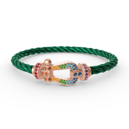 [Glimmer]FORCE LARGE HORSESHOE  COLORED DIAMOND BRACELET Glimmer GOLD
