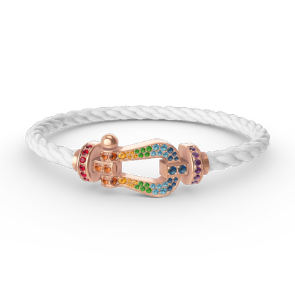 [Glimmer]FORCE LARGE HORSESHOE  COLORED DIAMOND BRACELET Glimmer GOLD