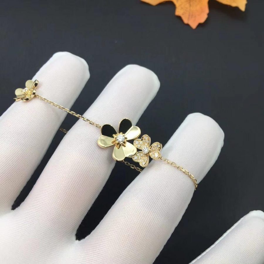 [Glimmer]FRIVOLE GOLD 5 FLOWERS BRACELET