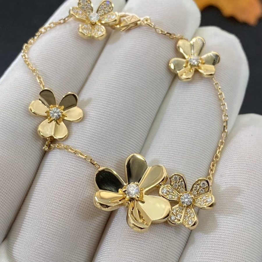 [Glimmer]FRIVOLE GOLD 5 FLOWERS BRACELET