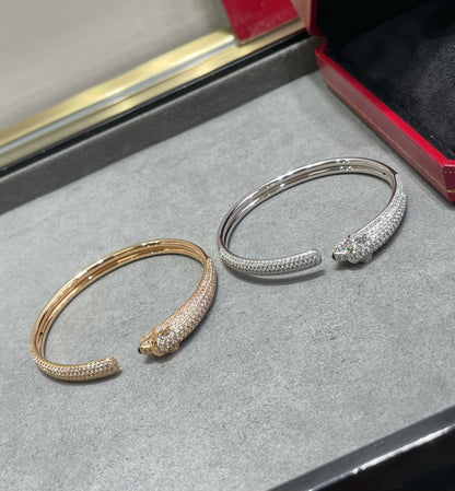 [Glimmer]PANTHERE FULL DIAMOND OPEN BRACELET