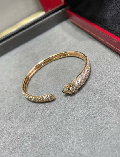 [Glimmer]PANTHERE FULL DIAMOND OPEN BRACELET