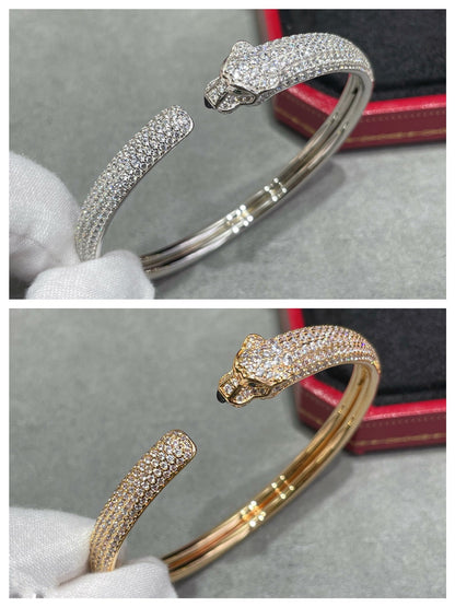 [Glimmer]PANTHERE FULL DIAMOND OPEN BRACELET
