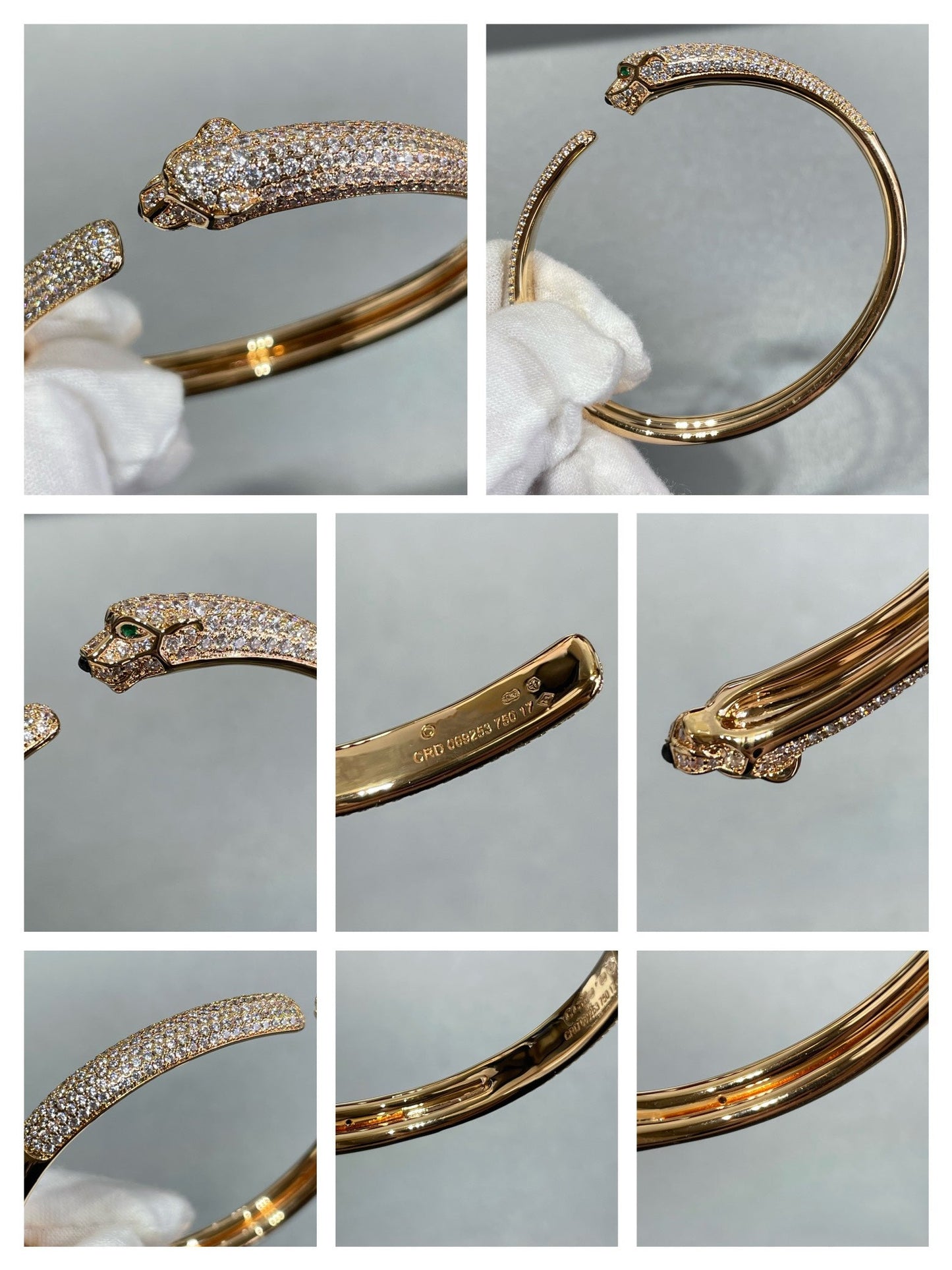[Glimmer]PANTHERE FULL DIAMOND OPEN BRACELET